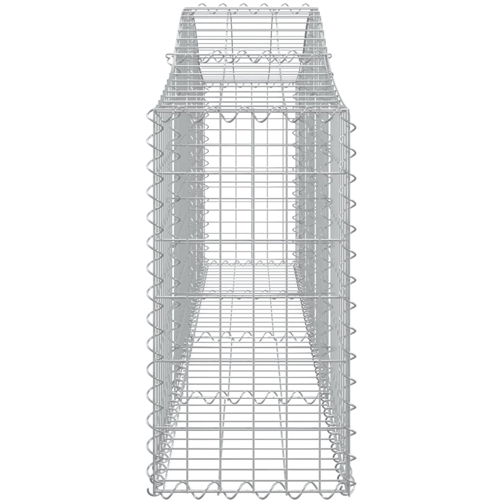 vidaXL Silver Galvanised Iron Arched Gabion Basket 60/80 x 30 x 200cm 4 Pack Image 4