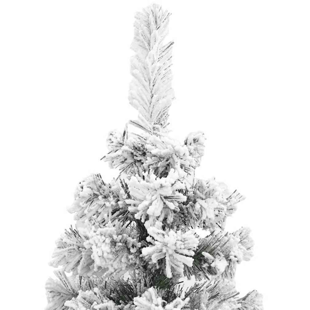 vidaXL 300 LED Pre-Lit Green Artificial Snow Flocked Christmas Tree 7ft Image 5