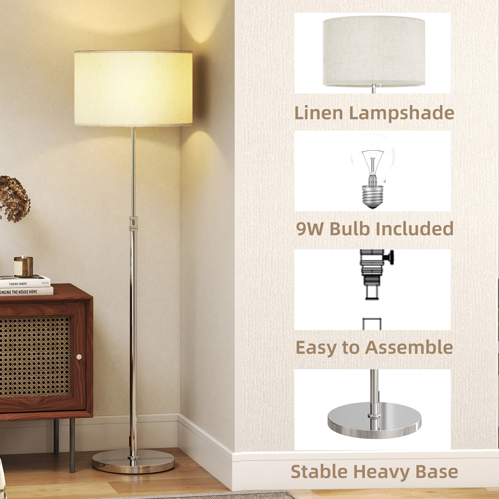 HOMCOM Dimmable Standing Floor Lamp Image 6