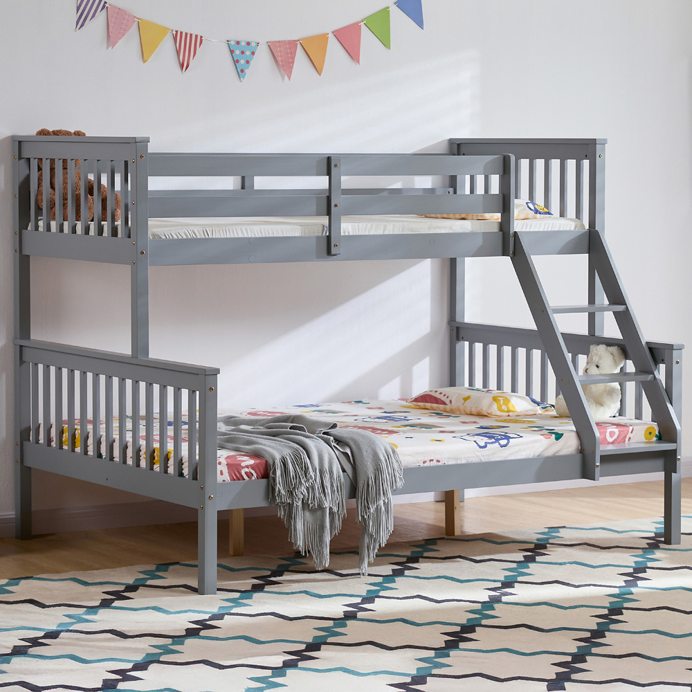 Vida Designs Milan Triple Sleeper Grey Bunk Bed Image 6
