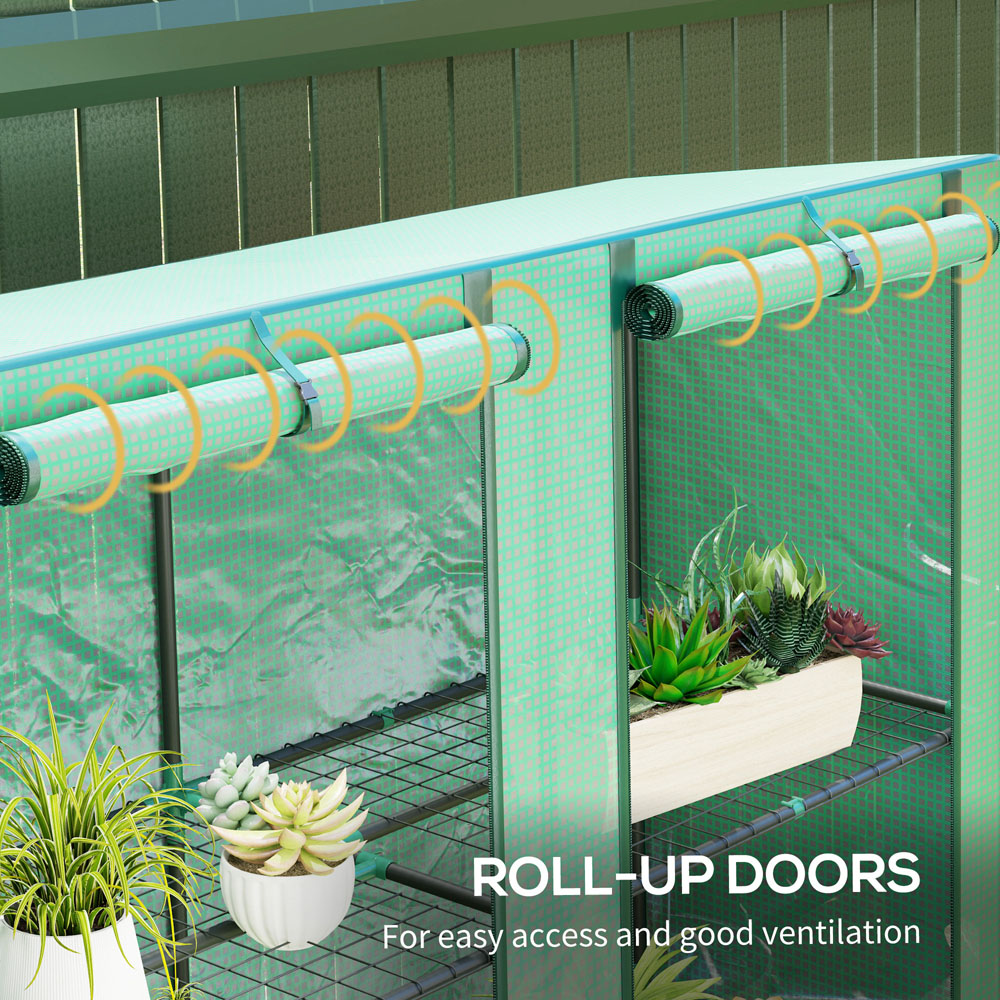 Outsunny 3 Tier Green Lean To 4.9 x 4.7ft Mini Greenhouse Image 6