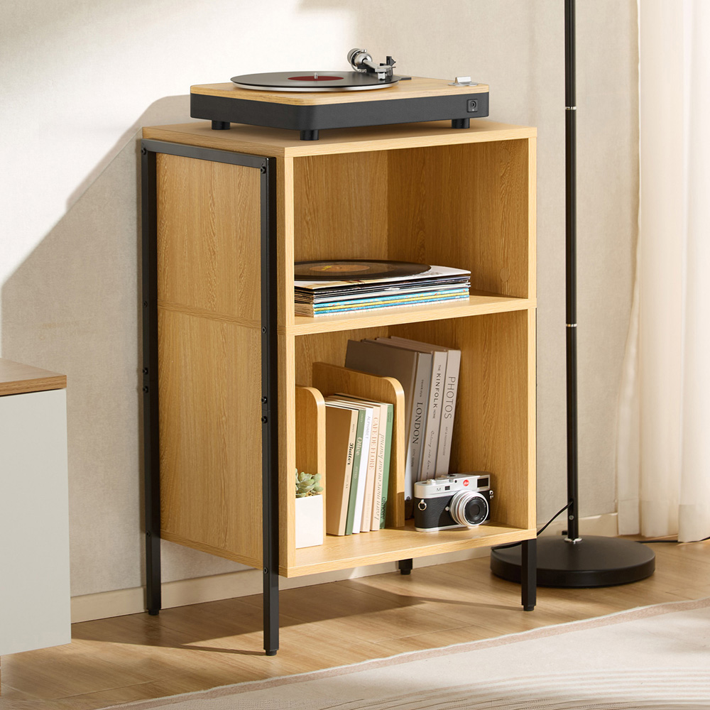 TTAP Valencia Oak 2 Shelf Turntable Entertainment Stand Image 4