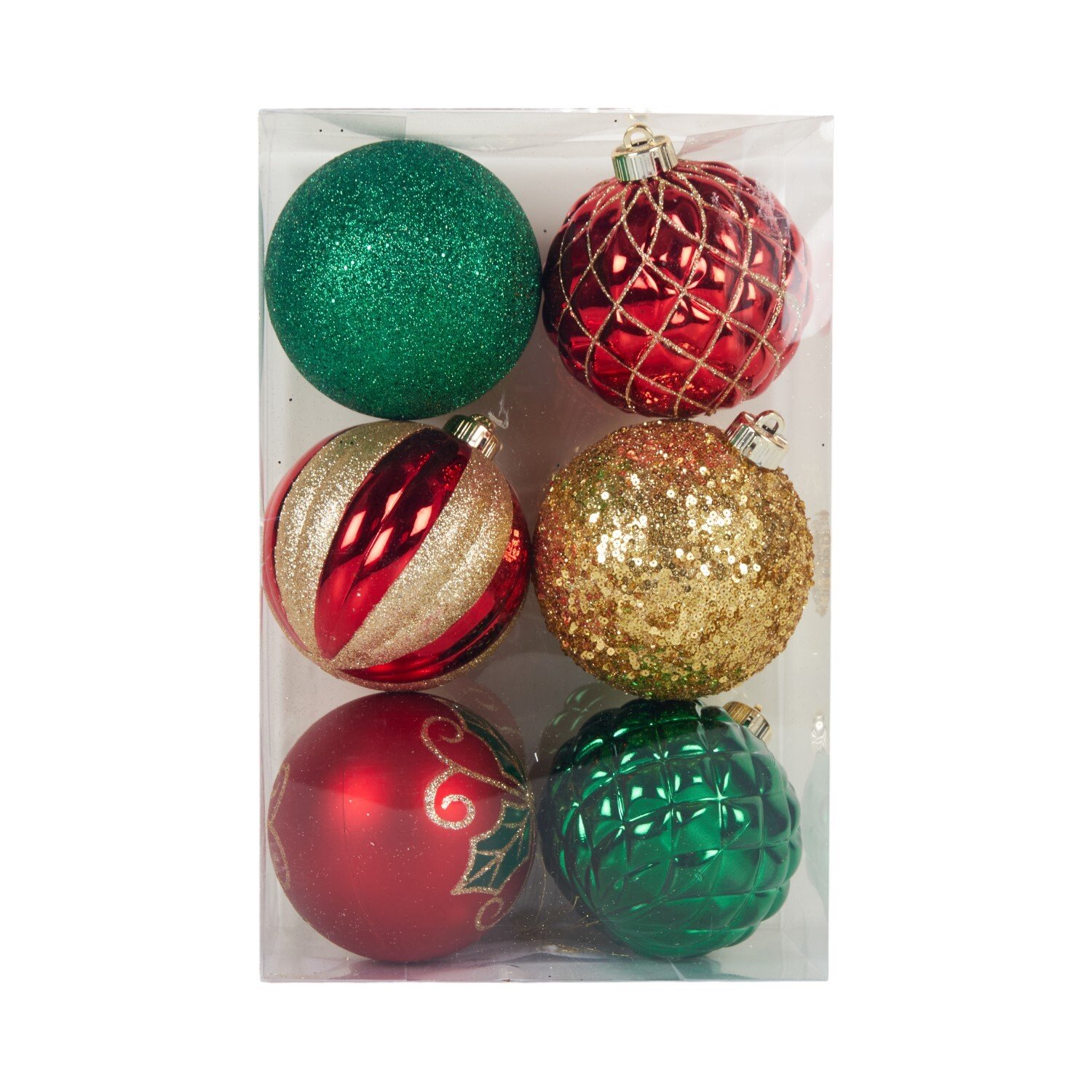 Pack of 6 Sleigh Bells Ring Baubles Red Image 1