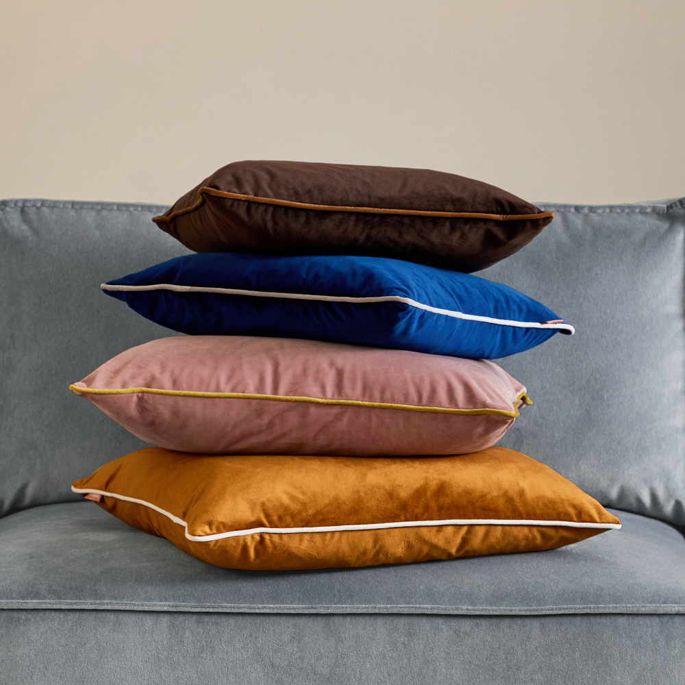 Furn Meridian Navy and Silver Velvet Cushion 45 x 45cm Image 5