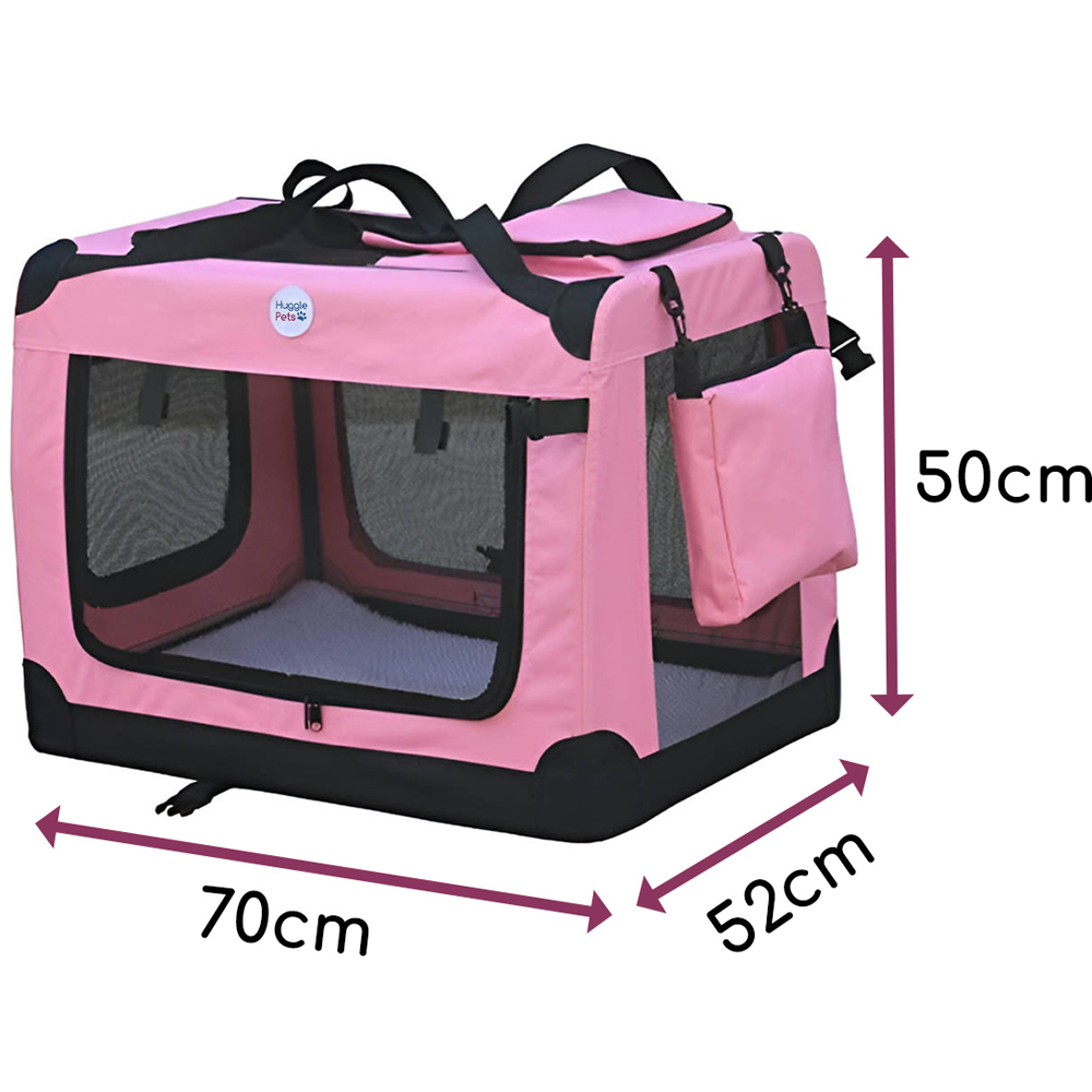 HugglePets Large Pink Fabric Crate 70cm Image 6
