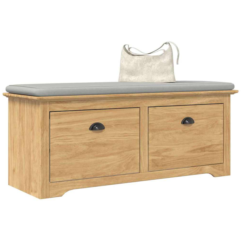 vidaXL 2 Drawer Honey Brown Storage Bench with Seat Image 3