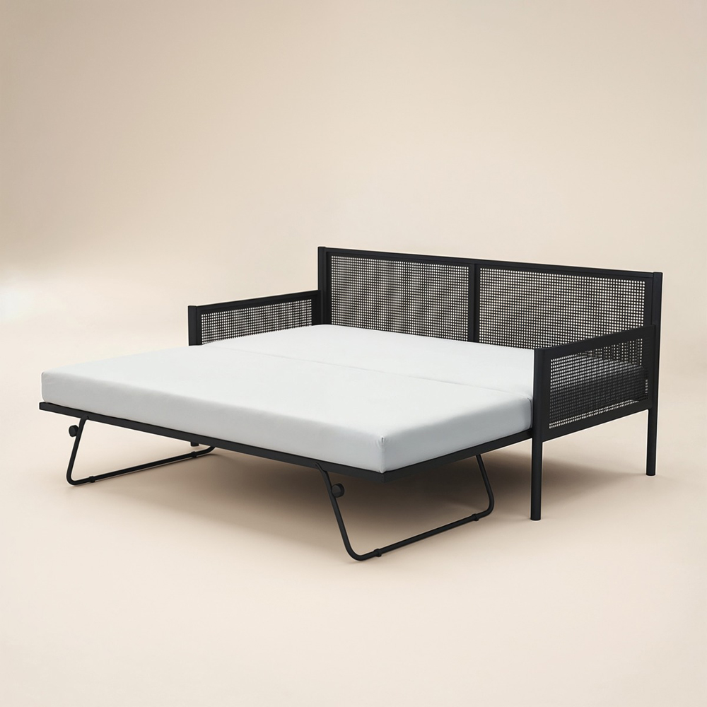 Flair Clay Black Metal Daybed with Trundle Image 2