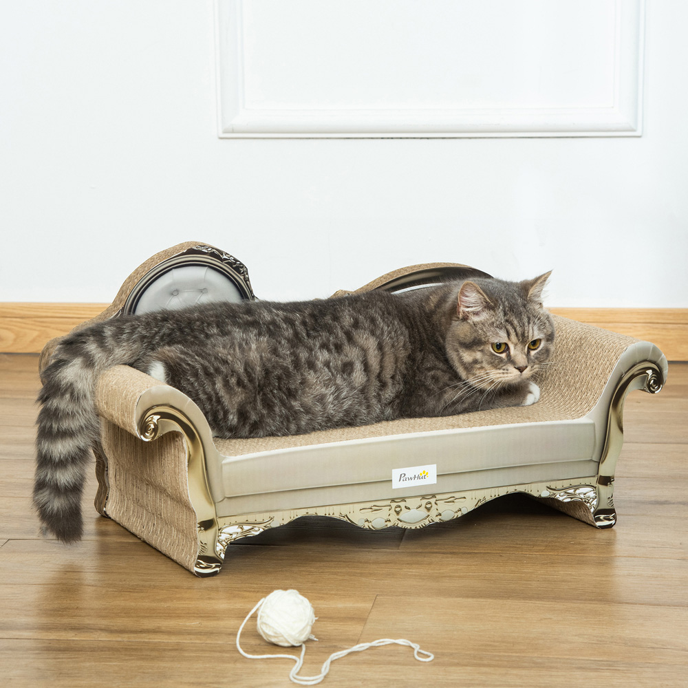 PawHut Brown Sofa Cat Bed Image 6
