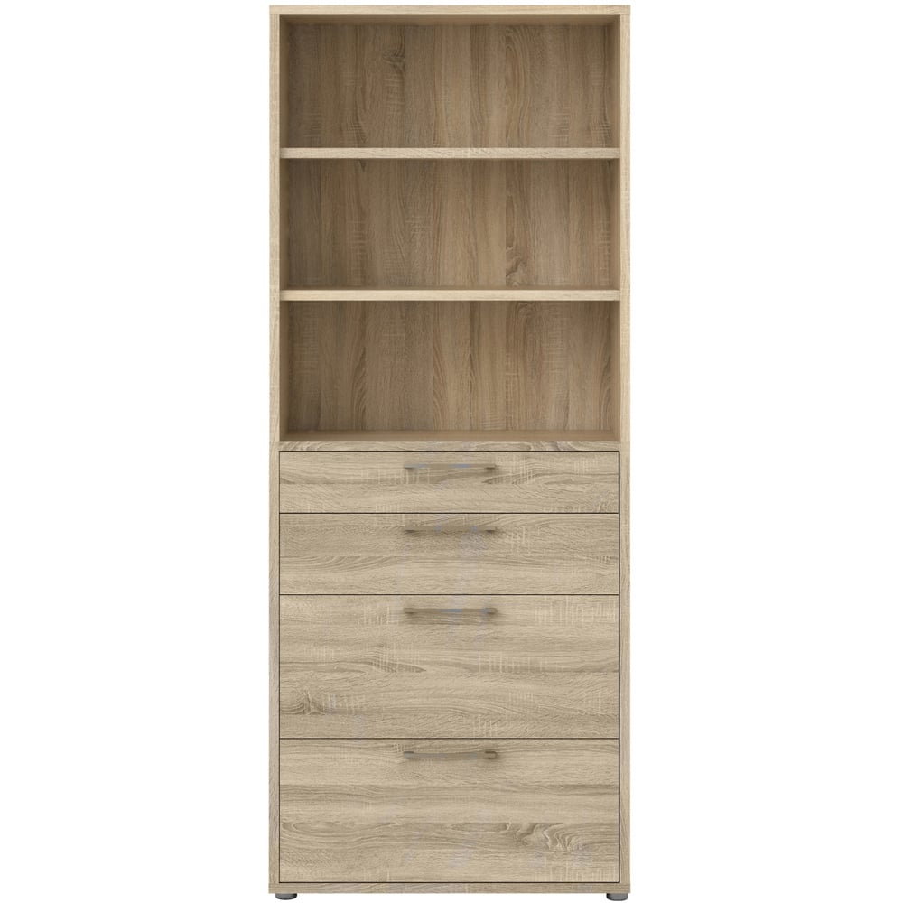 Florence 4 Drawer 2 Shelf Oak Bookcase Image 3