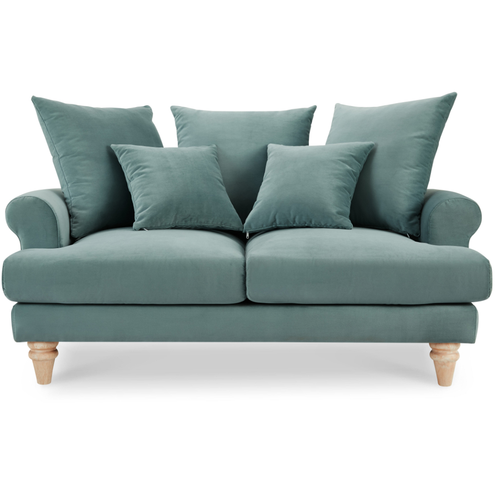 Home Detail Churchill 2 Seater Teal Velvet Sofa Image 3