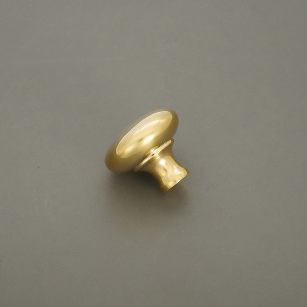 Spira Brass Mushroom Polished Brass Unlacquered Large 38mm Cupboard Knob Image 4