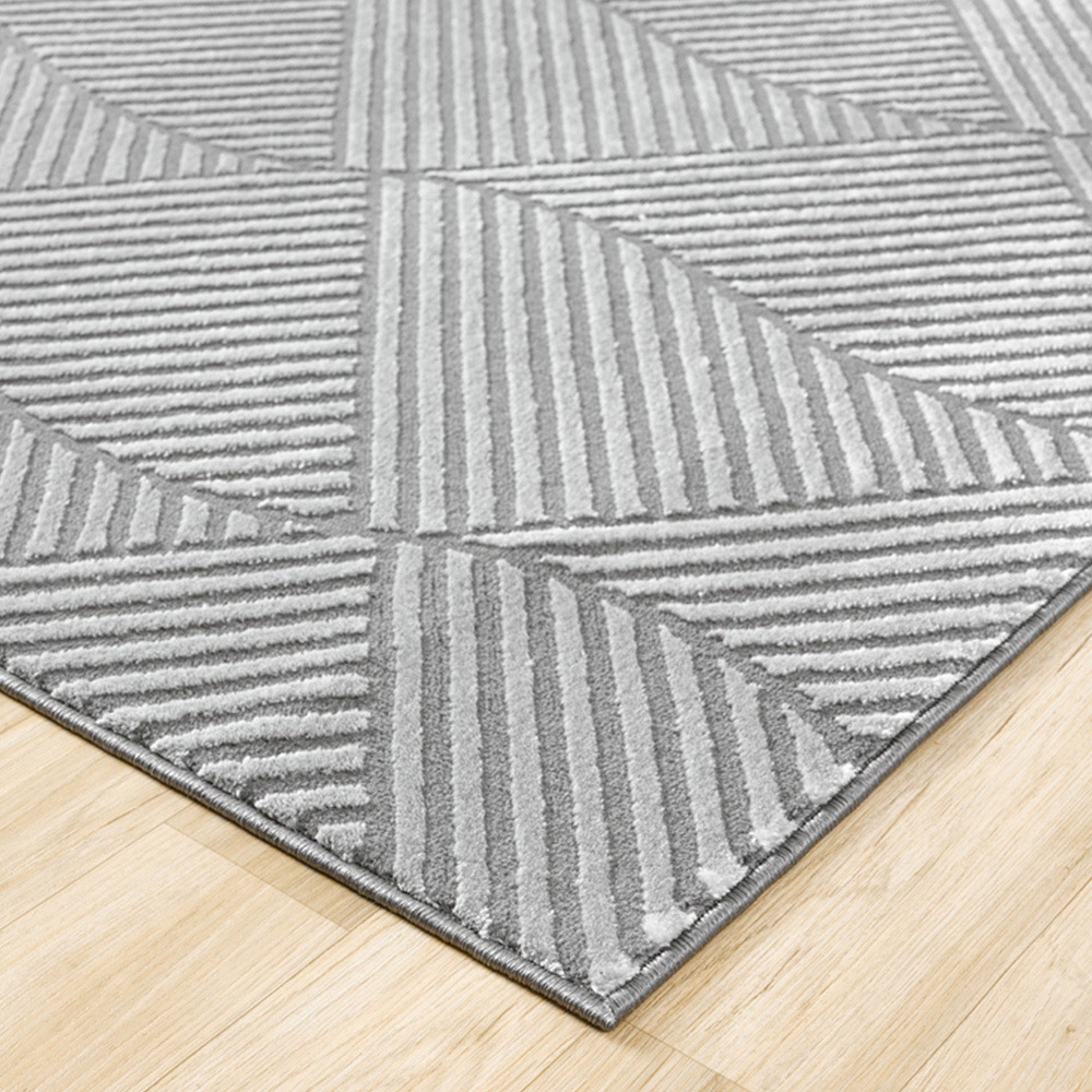 Desire Rugs Vellure Anthracite Metallic Sheen Pyramid Design Rug 120 x 170cm Image 3