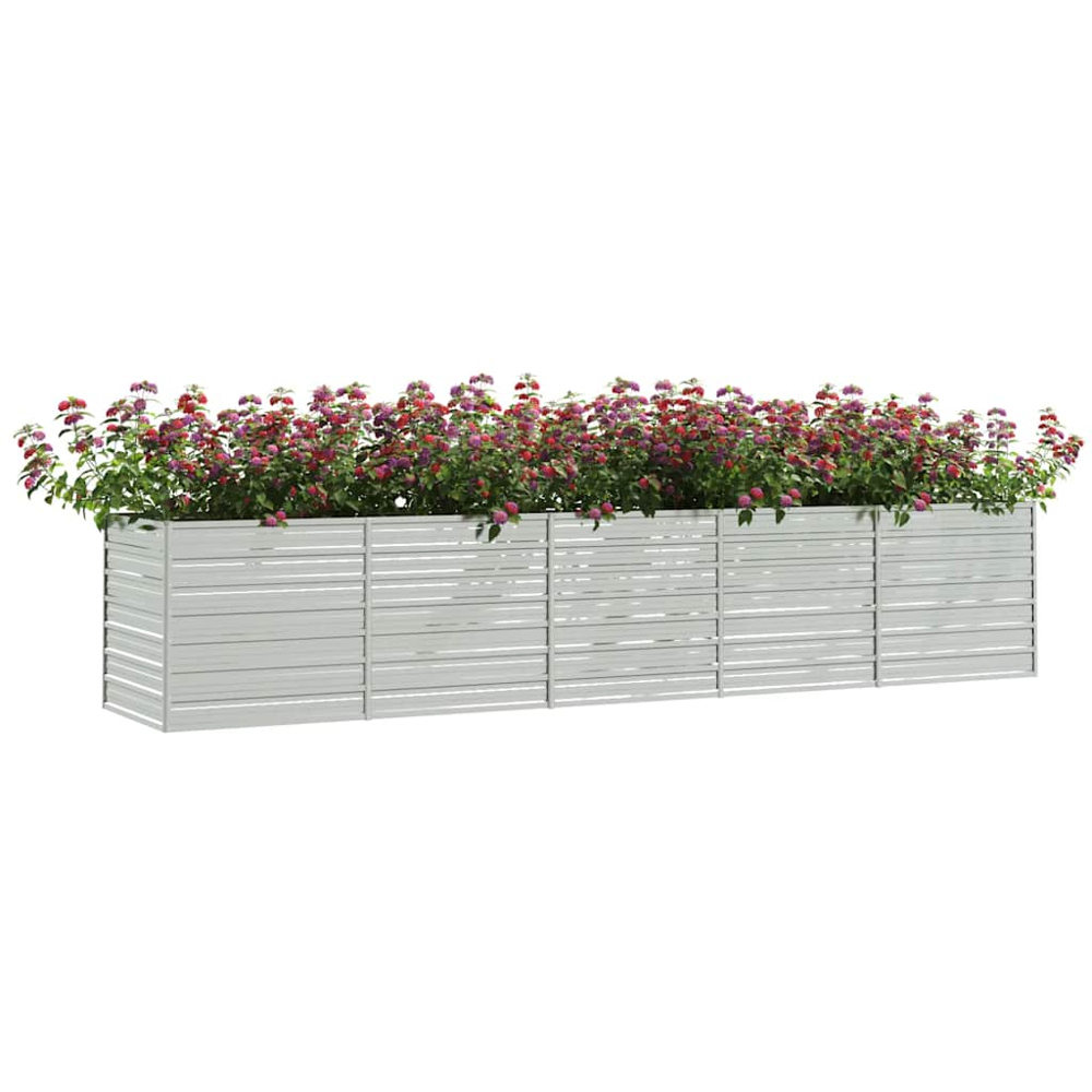 vidaXL Silver Galvanised Steel Raised Garden Bed 77 x 400 x 80cm Image 2