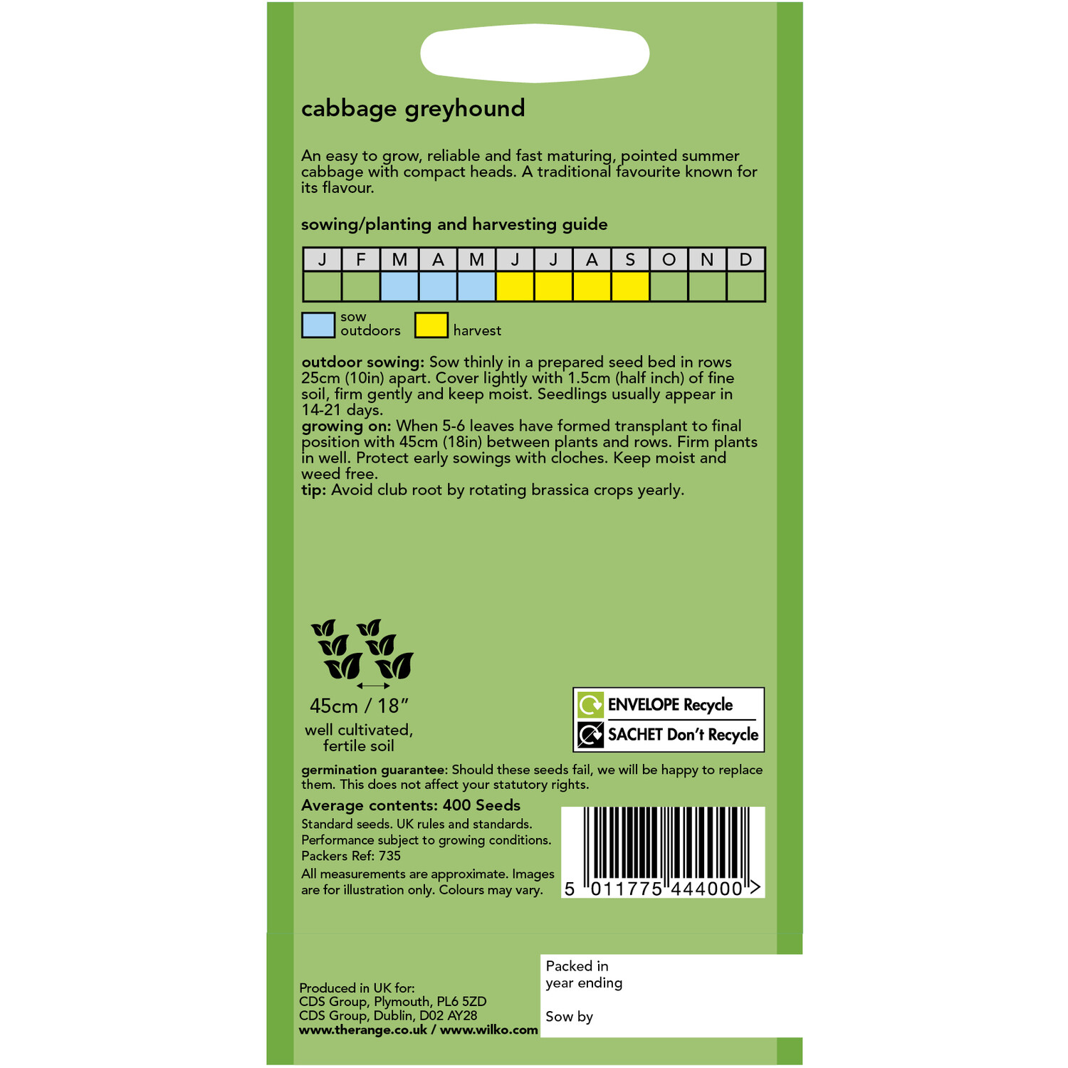 Wilko Cabbage Greyhound Seeds Image 2
