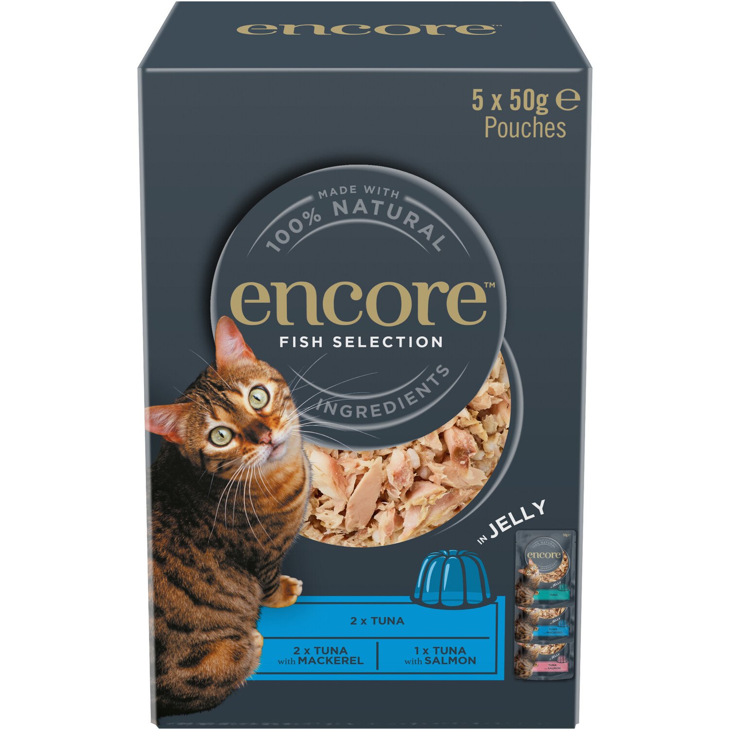Encore Wet Cat Food Pouches in Jelly - Fish Selection Image 1