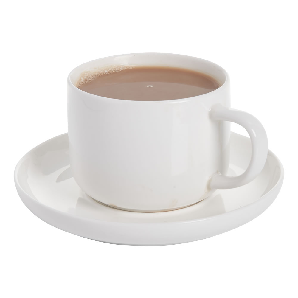 Wilko Cup and Saucer White 220ml Image 2