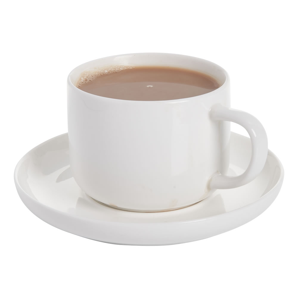 Wilko White Cup and Saucer 220ml Image 2