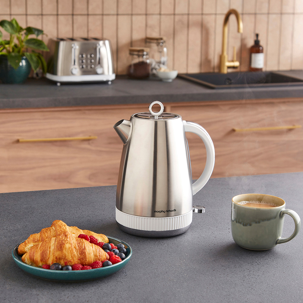 Morphy Richards Mexborough 102903 White Trim Stainless Steel 1.7L Kettle Image 2