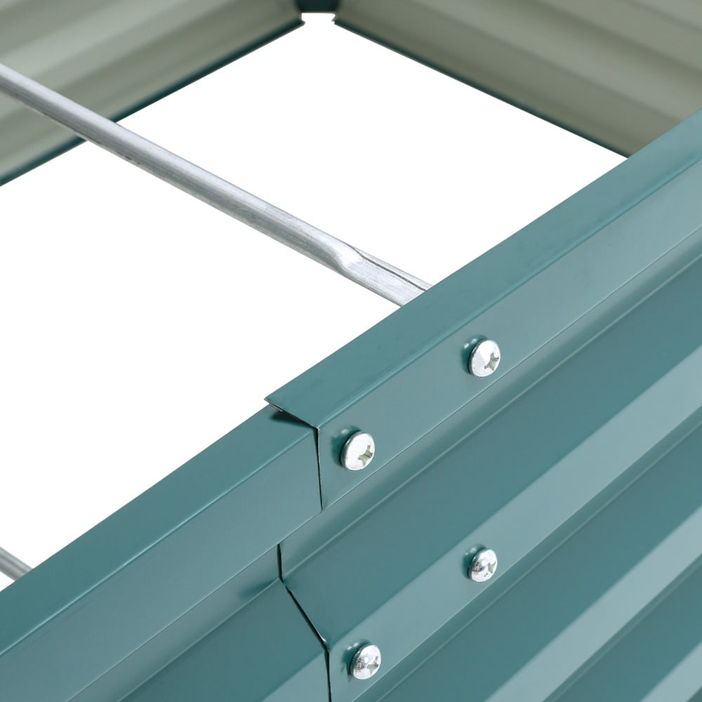 Living and Home Dark Green Zinc Steel Deep Rectangular Raised Garden Bed 180 x 57cm Image 4