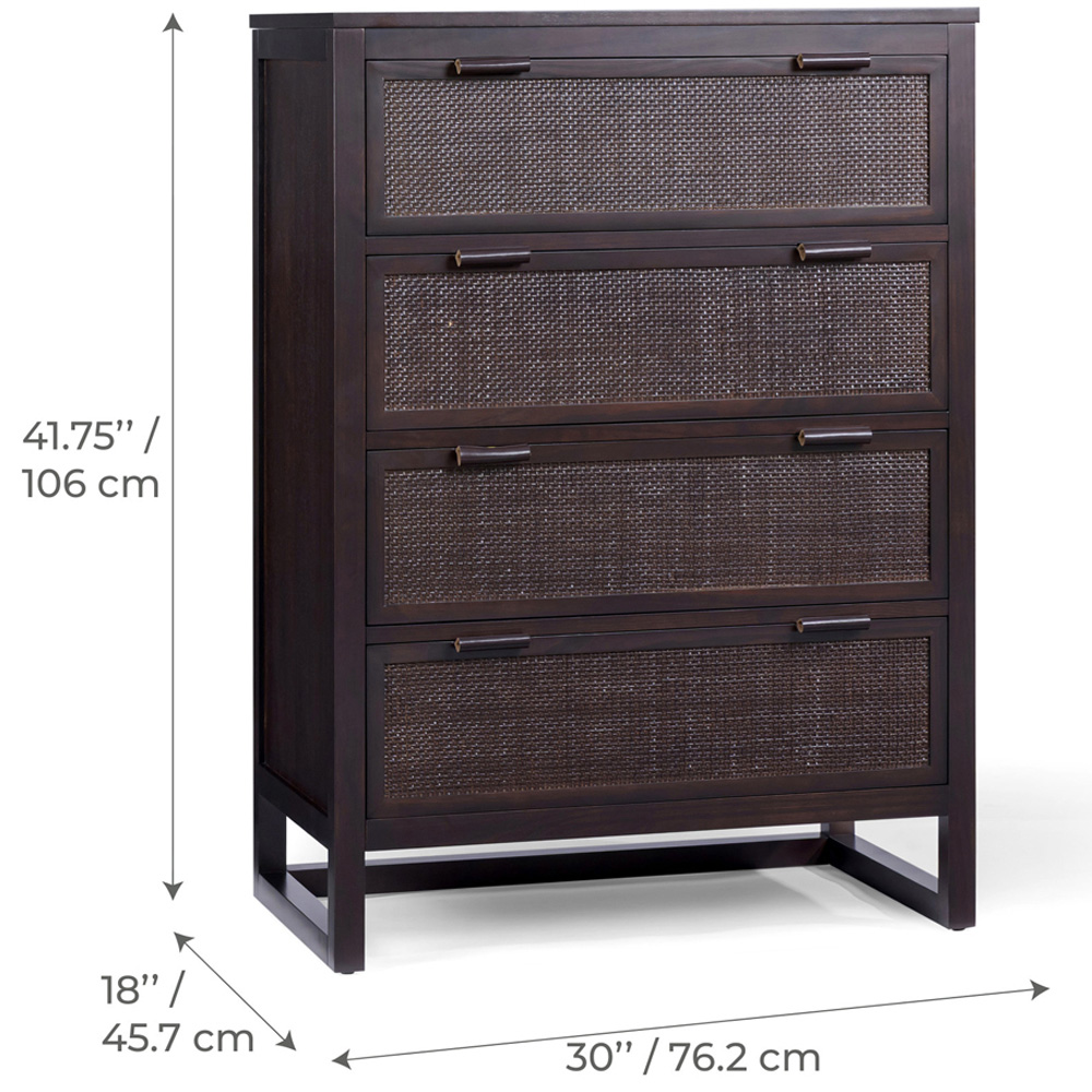 Teamson Home Hatteras 4 Drawer Espresso Dresser Image 8