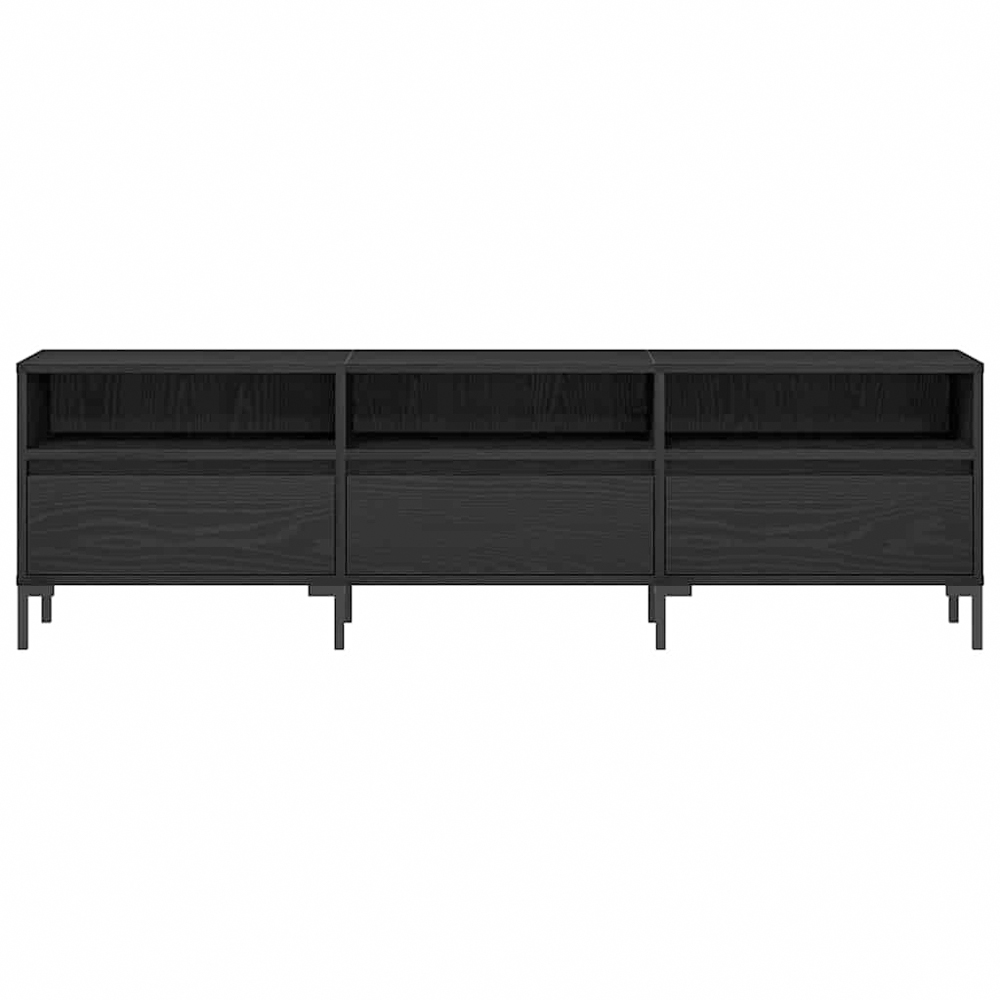 vidaXL 3 Door 3 Shelf Black Oak TV Cabinet Image 7