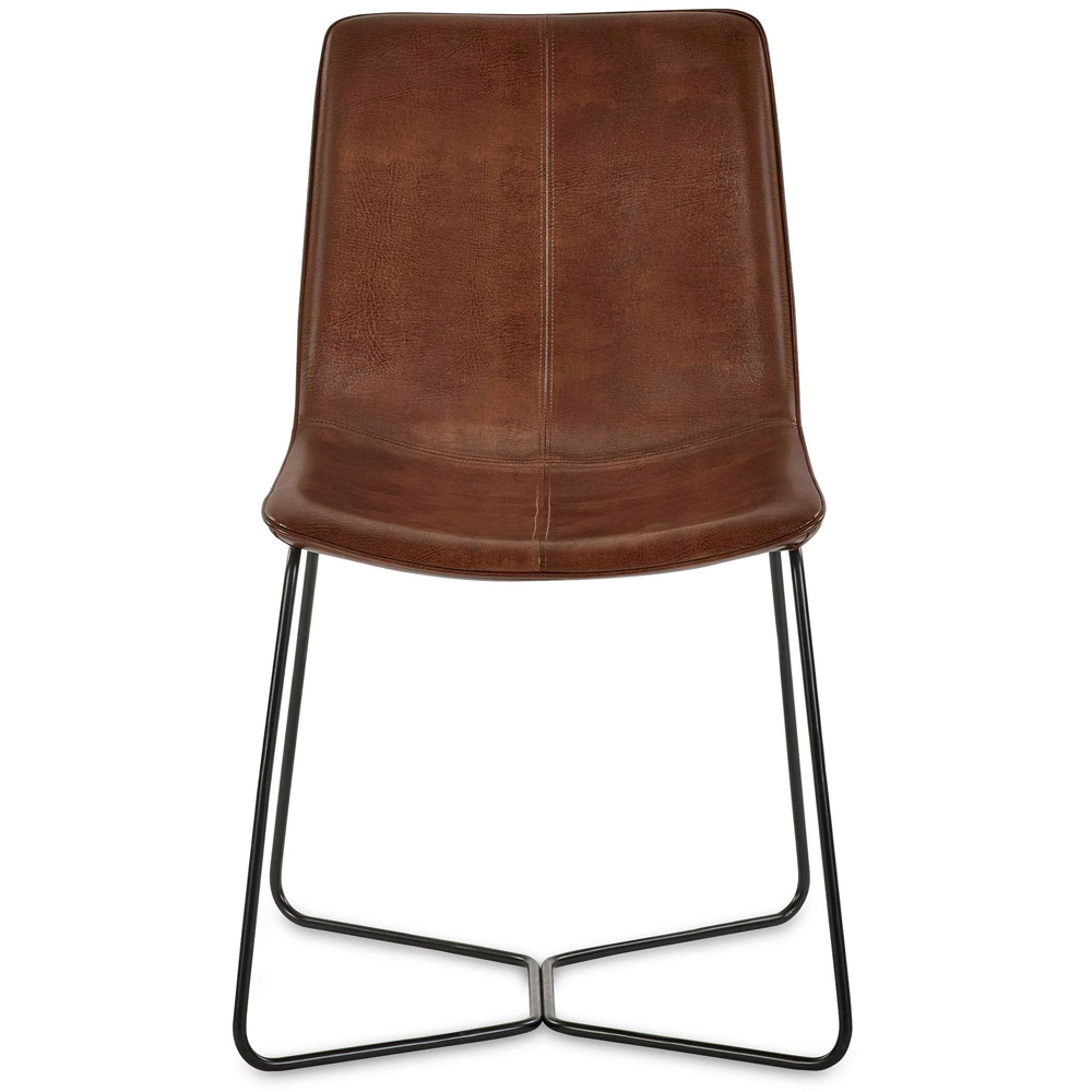 Julian Bowen Joren Set of 2 Tan Brown PU Leather Dining Chair Image 5