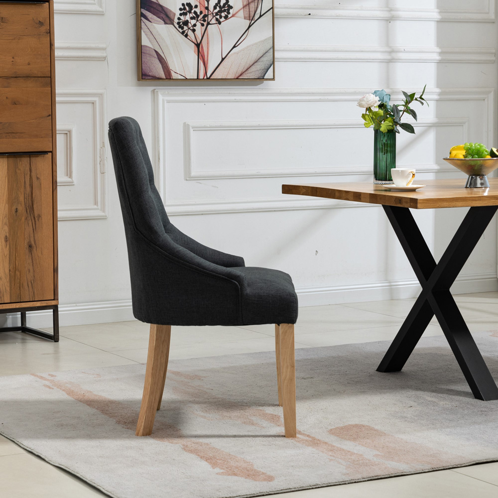 Artemis Home Ravenna Set of 2 Black Fabric Dining Chair Image 4