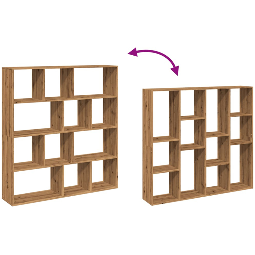 vidaXL 12 Shelf Artisanal Oak Bookcase Image 7