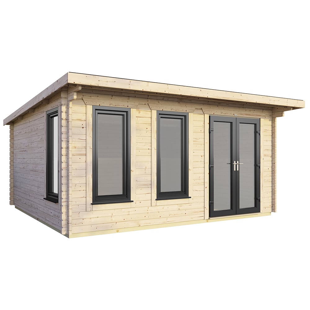 Power Sheds 16 x 12ft Right Double Door Pent Log Cabin Image 1