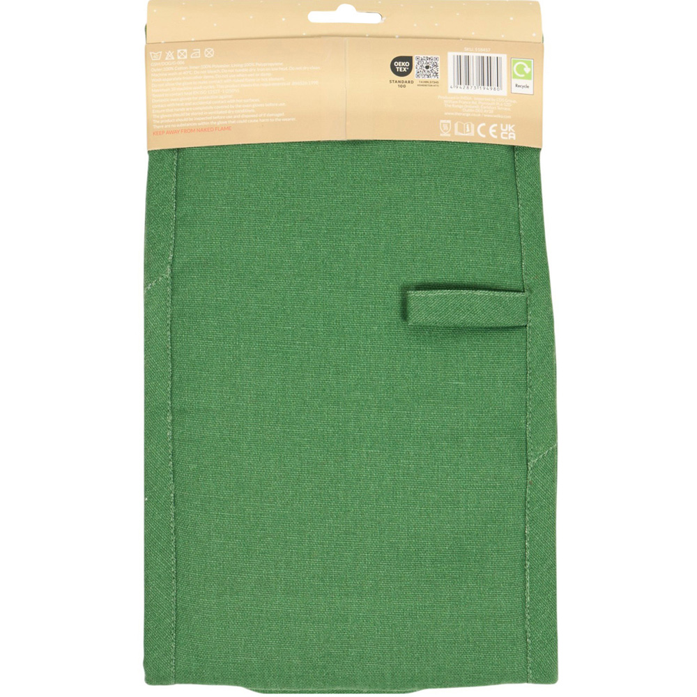 Tartan Christmas Print Double Oven Glove Green Image 2