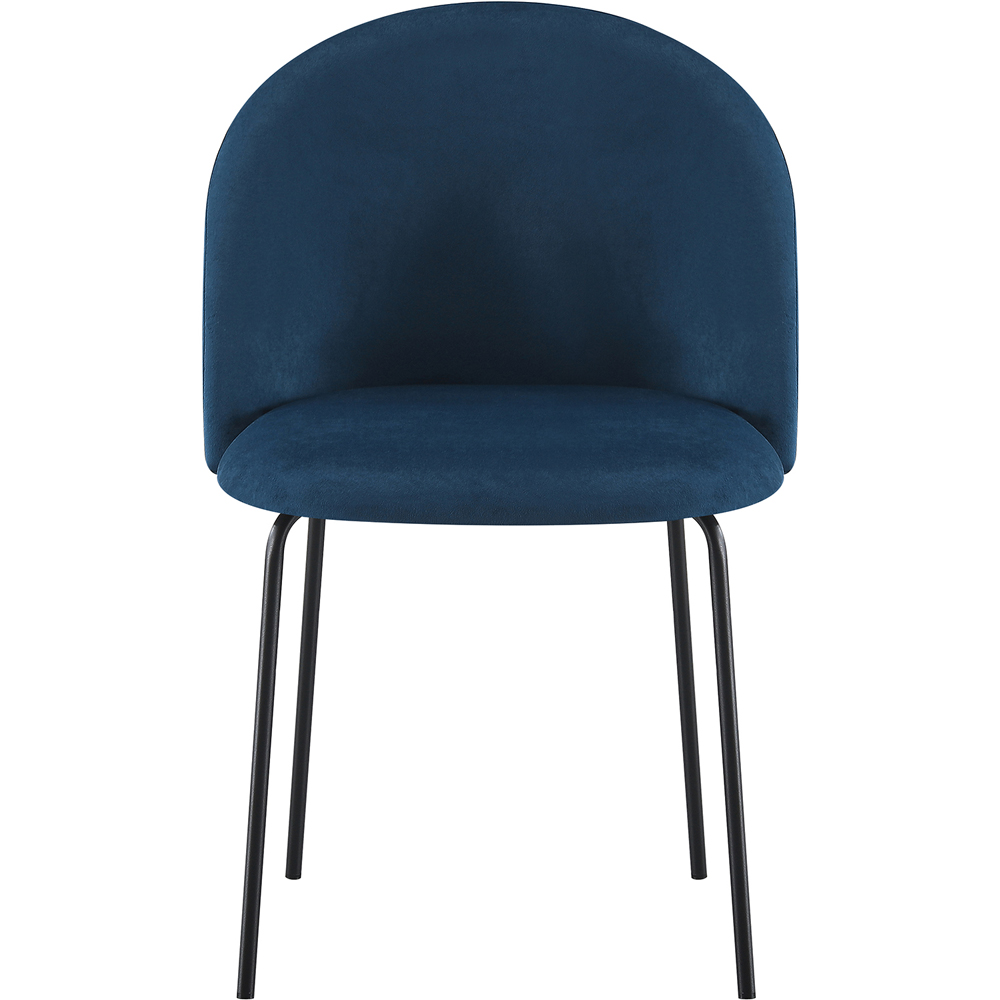Seconique Boston Set of 4 Sapphire Blue Velvet Dining Chair Image 5
