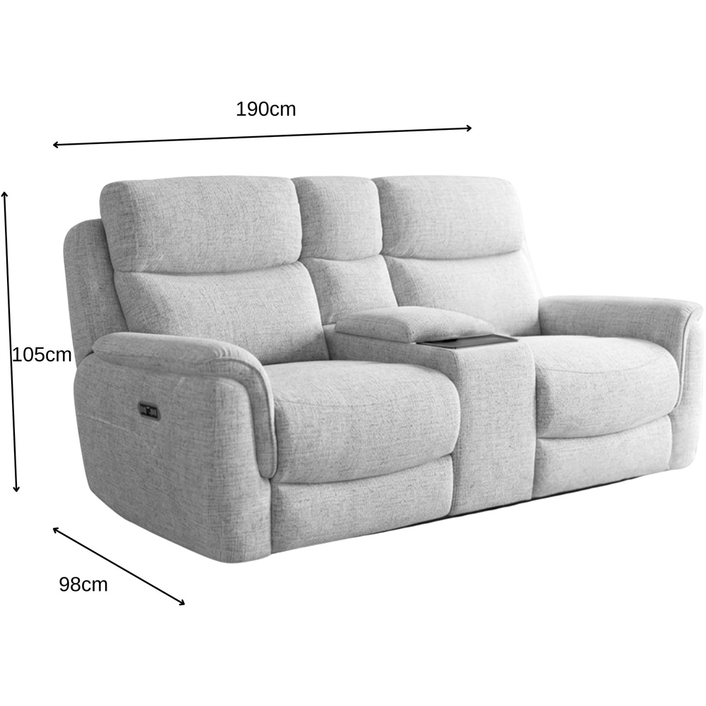 Long Island 2 Seater Beige Recliner Sofa with Console Image 5