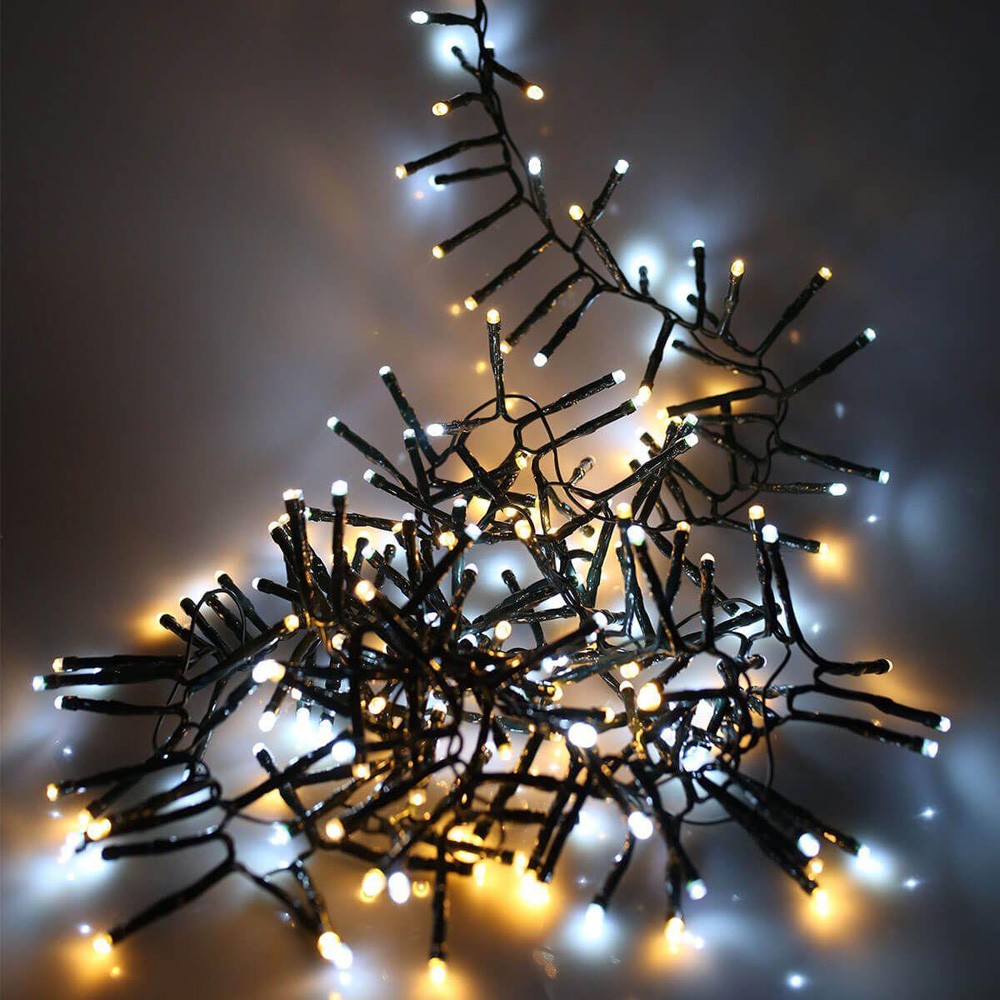 Shatchi 1920 Warm and Cool White Multifunction LED Christmas Tree Cluster Lights Image 1