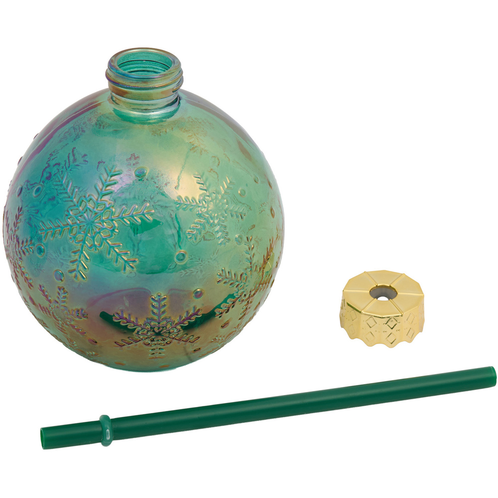Christmas Bauble Glass Jar with Straw Image 5