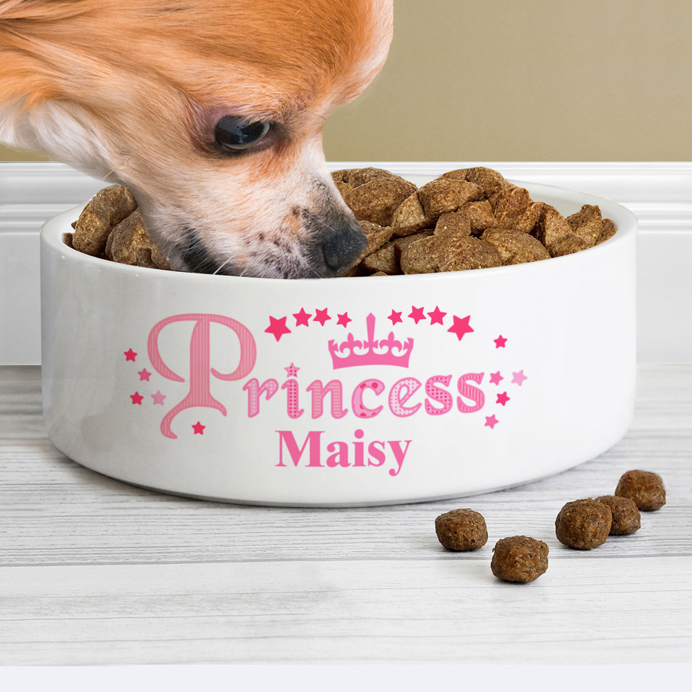 Personalised Memento Princess Medium White Pet Bowl 14cm Image 2