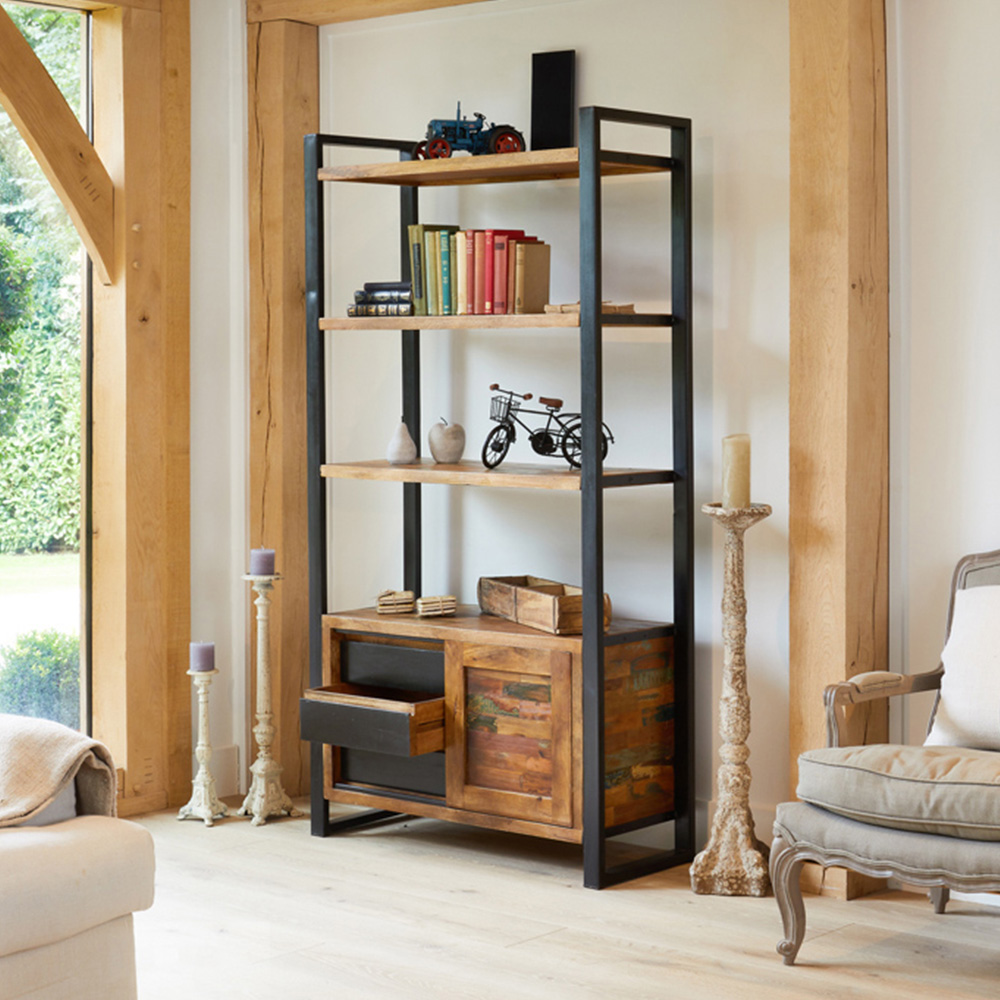 Baumhaus Urban Chic Single Door 3 Drawer 4 Shelf Bookcase Image 3