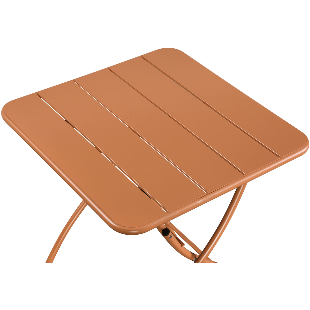 Core Products 2 Seater Terracotta Square Metal Foldable Garden Bistro Table Image 3