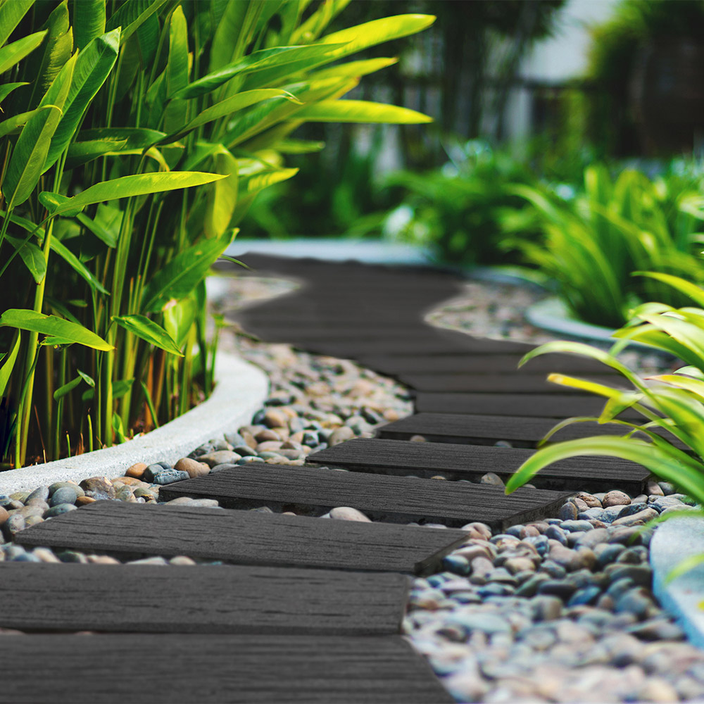 Nicoman Grey Railroad Tie Garden Stepping Stone 60 x 25cm 4 Pack Image 2