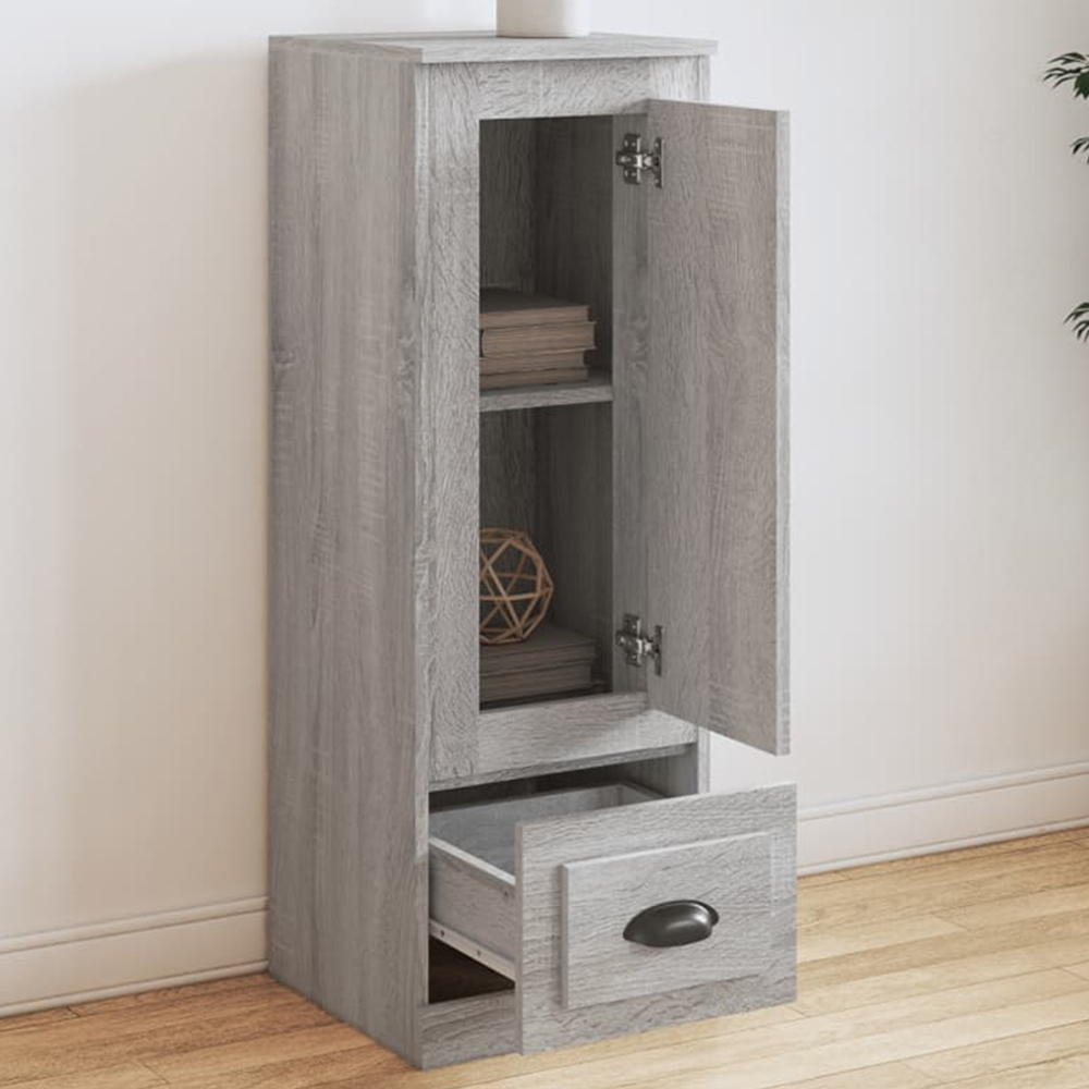 vidaXL Single Door Single Drawer Grey Sonoma Highboard Image 1