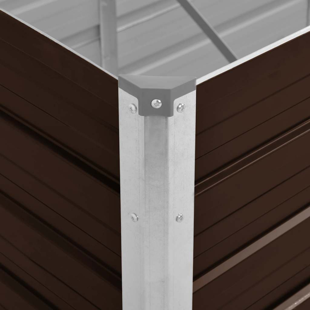 vidaXL Brown Galvanised Steel Raised Garden Bed 77 x 40 x 100cm Image 5