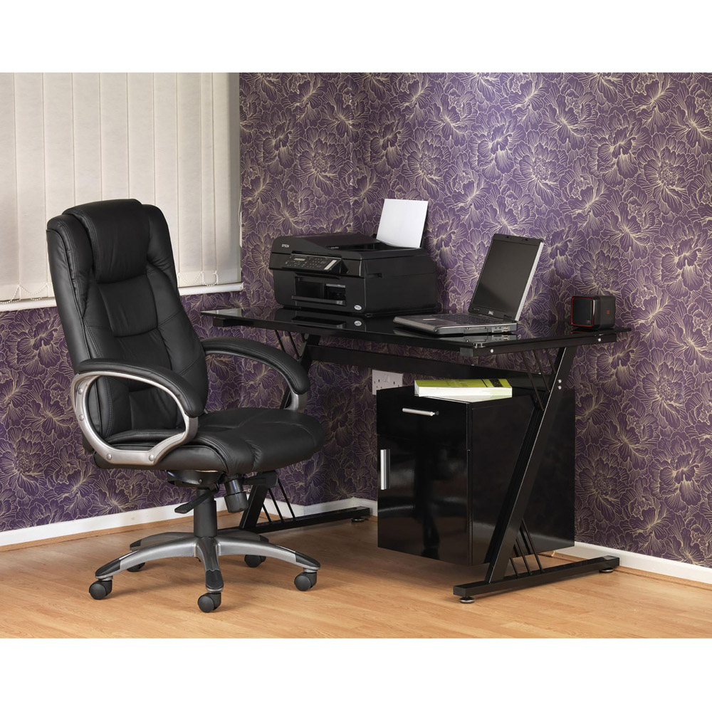 Alphason Northland Black Soft Feel Leather High Back Executive Chair Image 5