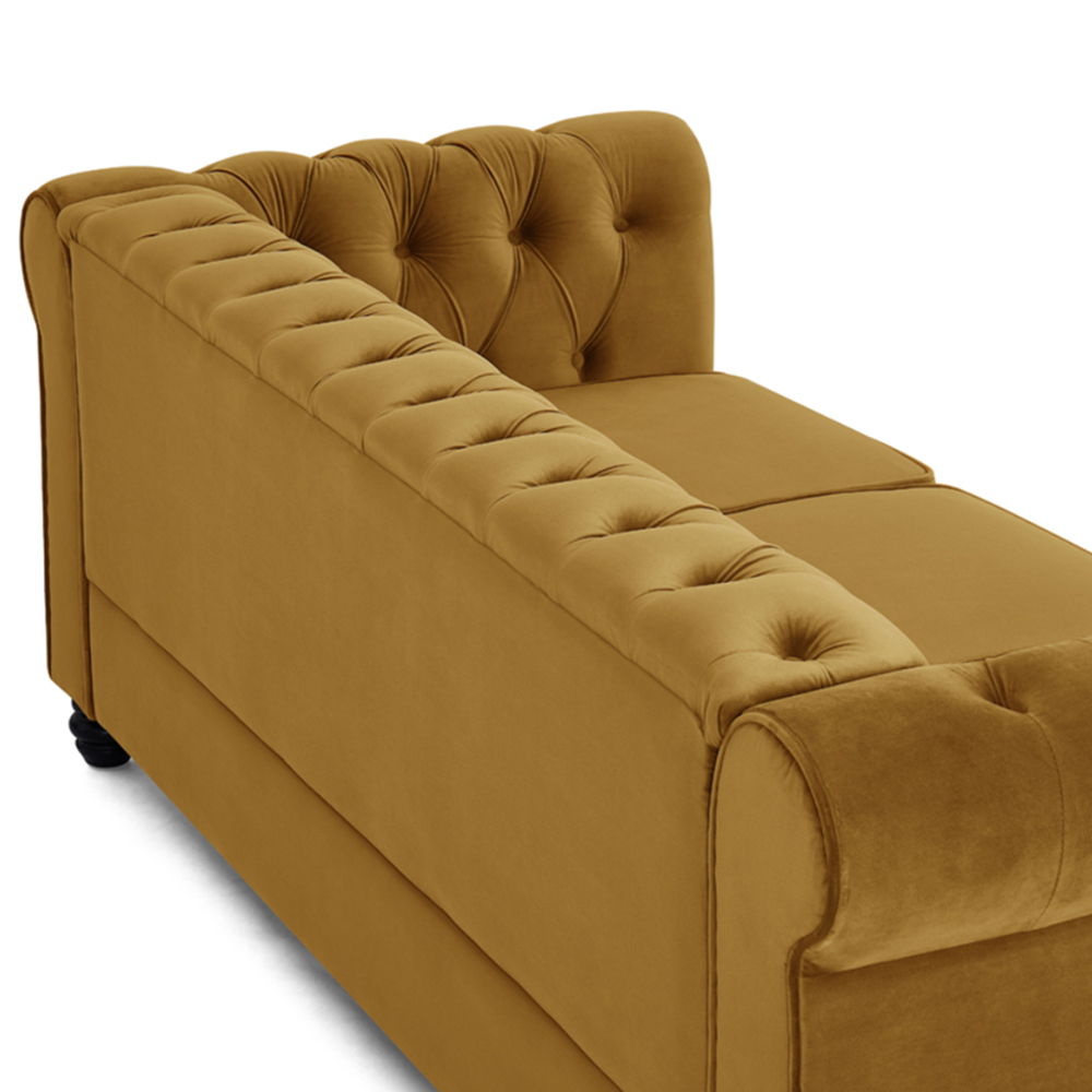 Home Detail Chesterfield 3 Seater Studded Gold Velvet Sofa Image 4