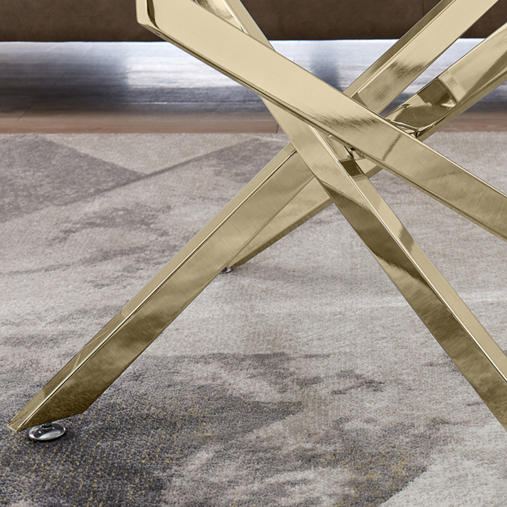 Furniturebox Tavalo Gold Metal and Glass Coffee Table Image 2