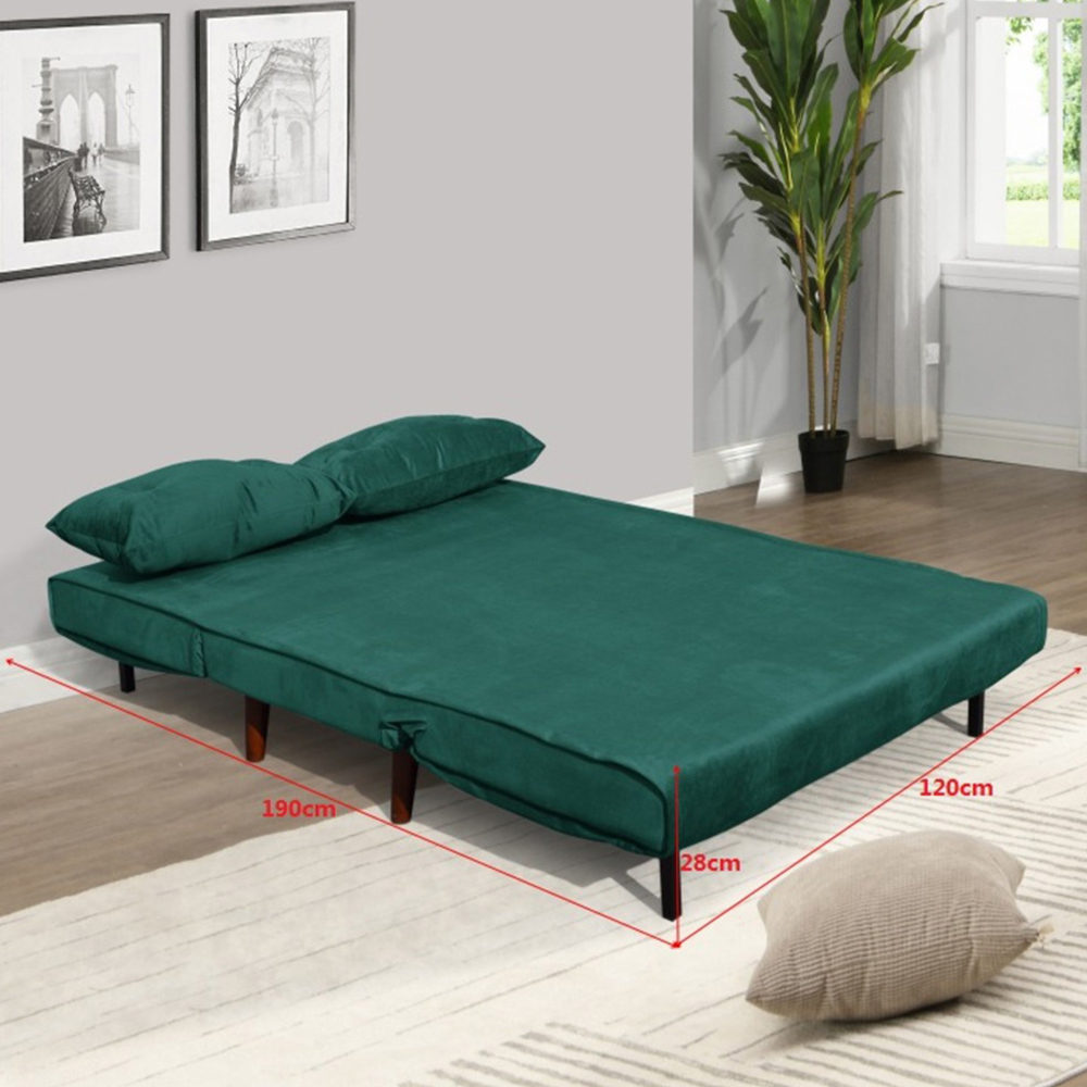 Portland Double Sleeper Green Velvet Sofa Bed Image 4