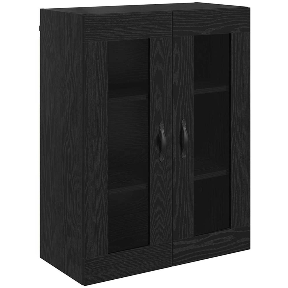vidaXL 4 Glass Door Black Oak Sideboard Image 5