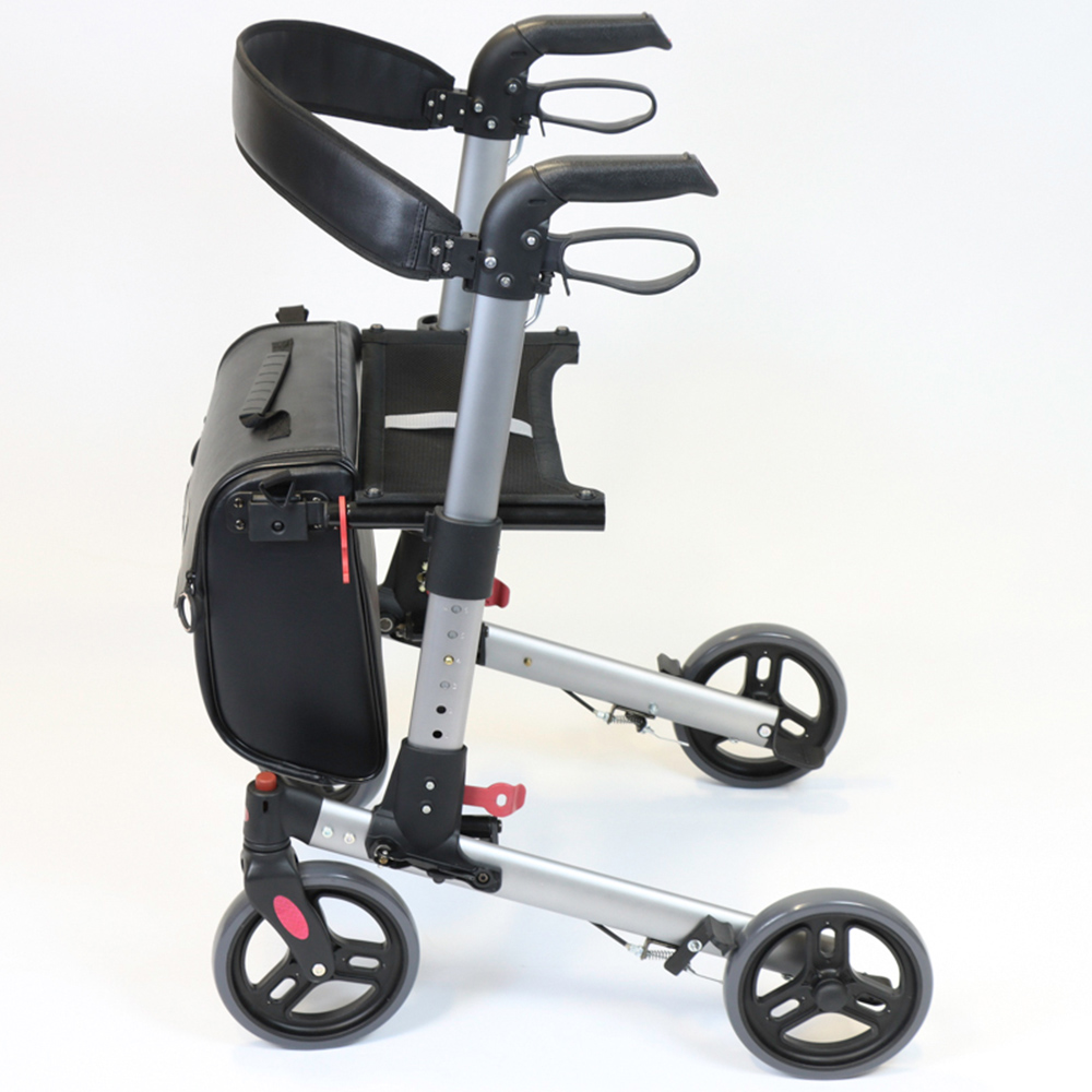 NRS Healthcare Compact Easy Plus Silver 4 Wheel Aluminium Rollator Image 2