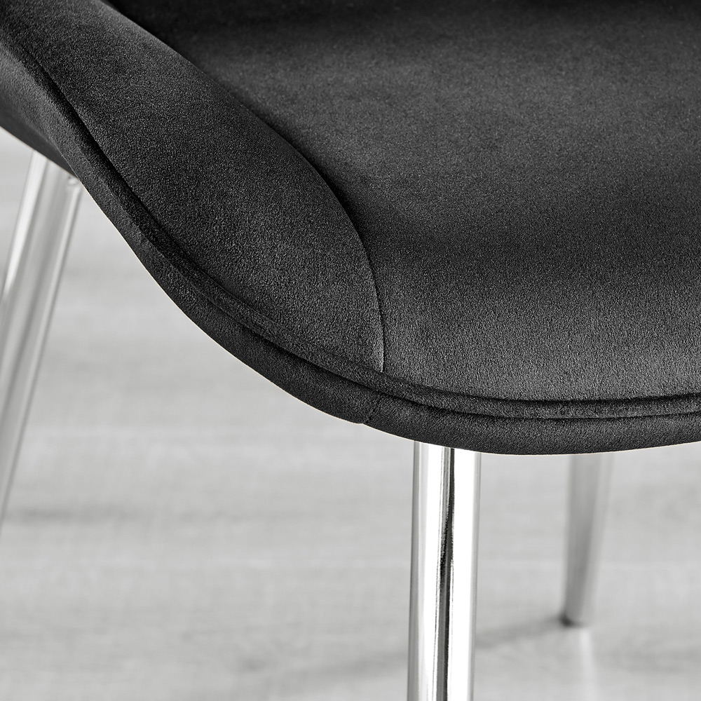 Furniturebox Elissa Cesano Marble Effect 2 Seater Round Dining Set White Black and Chrome Image 7