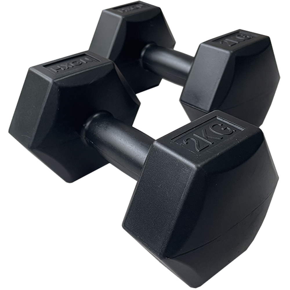 HXGN Black Hex Dumbbell Set 12kg Image 3