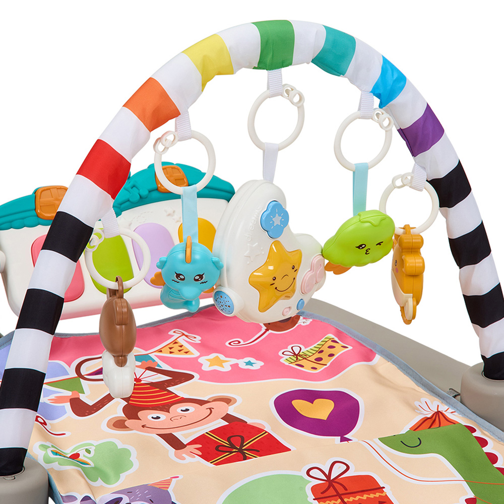 H&O Direct Musical Tummy Time Baby Play Mat with Sensory Toys and Piano Image 2
