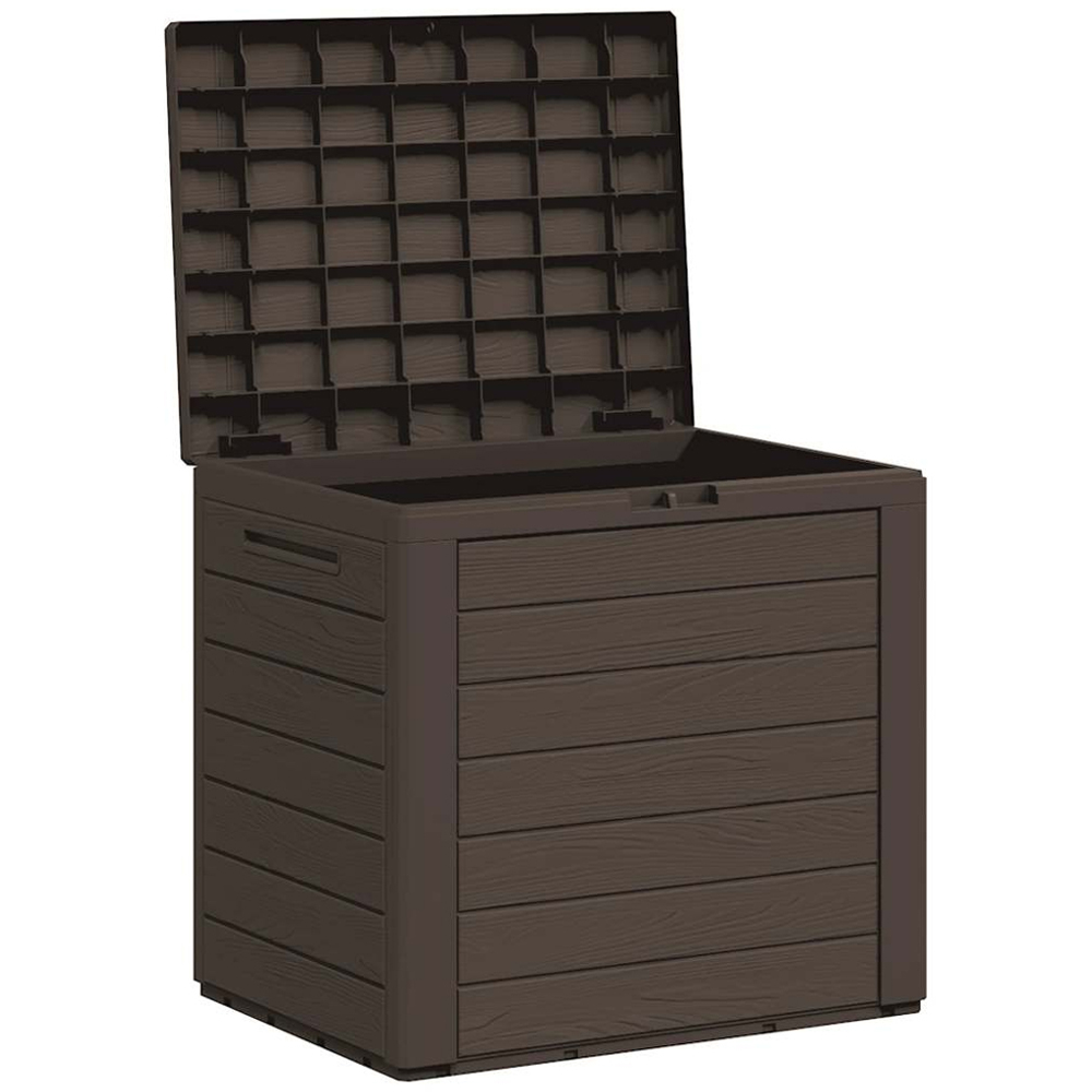vidaXL 140L Brown Polypropylene Garden Storage Box Image 3